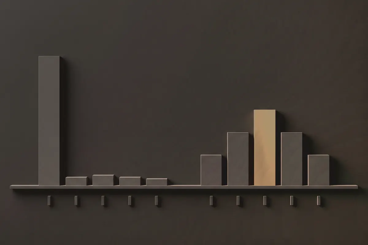 Reward distribution before and after, one spike against a balanced hump