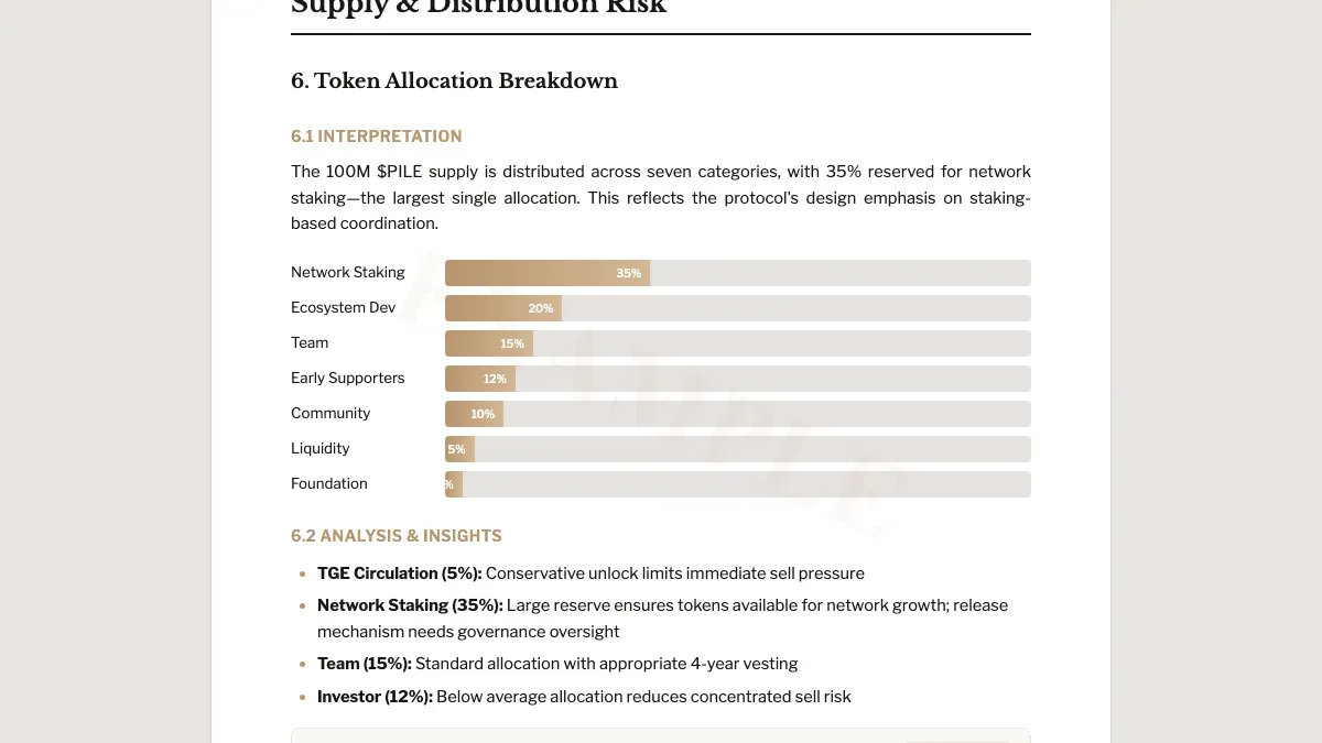 Token allocation chart