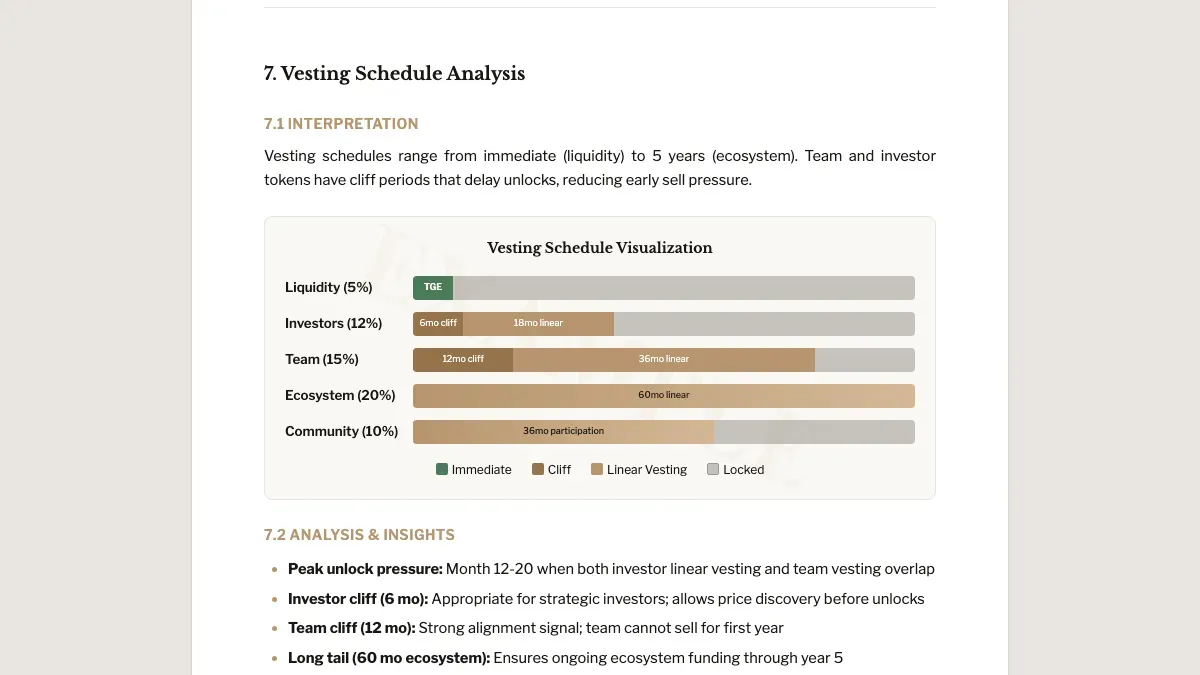 Vesting schedule chart